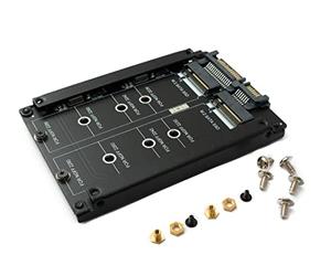 System-S NGFF B+M Adaptateur clé 2 x M.2 SSD Carte vers SATA Combo HDD 2,5"