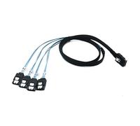 System-S SFF-8087 Câble 100 cm Mini SAS 36 broches vers 4 x SATA 7 broches Adaptateur pour disque dur RAID carte mère