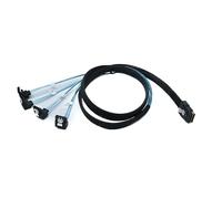 System-S SFF-8087 Câble adaptateur coudé Mini SAS 36 broches vers 4 x SATA 7 broches pour disque dur RAID carte mère