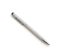 System-S Stylet écran Tactile capacitif Stylet et Stylo Bille Argent 2 en 1 pour écran Tactile Smartphone, Téléphone Portable, Tablette PC, PDA