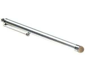 System-S Stylet Pointe Fibre Textile Écran Tactile capacitif Stylet écran Tactile Argent pour Smartphone, Téléphone Portable, Tablette PC, PDA