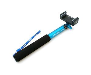 System-s Tige Barre Selfie Stick Monopod télescopique env. 25 cm - 100 cm Selfie Stick Support pour caméras Smartphones Téléphones Portables de 5,5 cm - 9 cm (1/4 vis) avec poignée non Slip en bleu de Matin