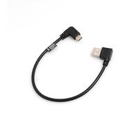 System-S USB 3.1 Type C coudée à 90 ° à câble Adaptateur USB 2.0 Type A coudée à 90 ° coudé + Câble de Chargement et de données 27 cm