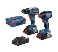 Système 18V Bosch Professional GDX 18V-210 C + GSR 18V-60 C - Kit Clé de serrage de Visseuse à choc + Tournevis a Batterie (Brushless, 2 batteries ProCORE x 4.0Ah, en L-BOXX)
