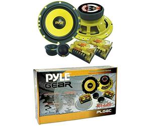 SYSTÈME 2 RUES PYLE PLG6C 6,5" HAUT-PARLEUR DIFFUSANTS DE 400 WATT RMS ET 800 WATT MAX KIT 16,50 CM 165 MM AVEC DU WOOFER, TWEETER ET CROSSOVER COULEUR JAUNE