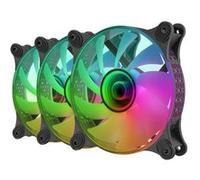 Système 3 Ventilateurs ARGB 360° 12cm Mars Gaming MF-3DKIT Noir Miroir d'Infinité 3D G