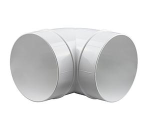Système à tube circulaire, tuyau de ventilation en PVC, support de pièces de réduction Té., Plastique, Bogen 90°, Ø 150