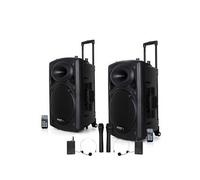 Système Actif Amplifié Batterie 1400W Port12 VHF Sonorisation karaoké Musiciens DJ USB Bluetooth Mobile + Pieds