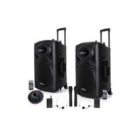 Système Actif Amplifié sur Batterie 1400W Port12 VHF Sonorisation Musiciens DJ USB Bluetooth Mobile + Lumière Festinight OVNI