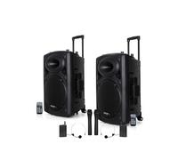 Système Actif Amplifié sur Batterie 1400W Port12 VHF Sonorisation Musiciens DJ USB Bluetooth Mobile