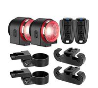 Systeme Alarme Maison, 2 en 1 feu arrière de vélo Alarme de vélo télécommande USB Charge cambrioleur DB IPX5 étanche détection de Frein Intelligente(C)