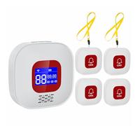 Systeme Alarme Maison, Alarme WiFi Bouton, Compatible avec l'application Smart Life/Tuya Smart, Convient aux Personnes âgées et Handicapées, 4 Émetteurs 1 Récepteur