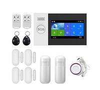 Systeme Alarme Maison, sans Fil SIM 4G GSM sécurité antivol à Domicile 4.3 Pouces système d'alarme à écran Tactile SMS Tuya Life APP contrôle avec capteur de Mouvement(D)