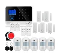 Systeme Alarme Maison, sans Fil Tuya APP SIM GSM Maison RFID cambrioleur sécurité LCD Clavier Tactile GSM système d'alarme Kit de capteur(W2B Bundle 12)