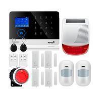 Systeme Alarme Maison, sans Fil Tuya APP SIM GSM Maison RFID cambrioleur sécurité LCD Clavier Tactile GSM système d'alarme Kit de capteur(W2B Bundle 16)