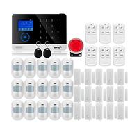 Systeme Alarme Maison, sans Fil Tuya APP SIM GSM Maison RFID cambrioleur sécurité LCD Clavier Tactile GSM système d'alarme Kit de capteur(W2B Bundle 11)