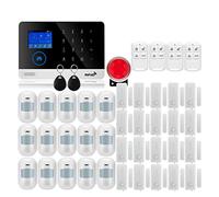 Systeme Alarme Maison, sans Fil Tuya APP SIM GSM Maison RFID cambrioleur sécurité LCD Clavier Tactile GSM système d'alarme Kit de capteur(W2B Bundle 13)