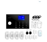 Systeme Alarme Maison, Système d'alarme GSM Tuya Maison Intelligente écran TFT RFID APP Clavier Tactile Maison cambrioleur Alarme de sécurité Prise en Charge Commutation vocale(E)