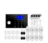 Systeme Alarme Maison, Système d'alarme GSM Tuya Maison Intelligente écran TFT RFID APP Clavier Tactile Maison cambrioleur Alarme de sécurité Prise en Charge Commutation vocale(A)