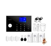 Systeme Alarme Maison, Système d'alarme GSM Tuya Maison Intelligente écran TFT RFID APP Clavier Tactile Maison cambrioleur Alarme de sécurité Prise en Charge Commutation vocale(L)