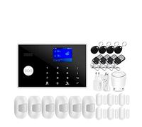 Systeme Alarme Maison, Système d'alarme GSM Tuya Maison Intelligente écran TFT RFID APP Clavier Tactile Maison cambrioleur Alarme de sécurité Prise en Charge Commutation vocale(B)