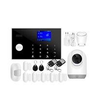 Systeme Alarme Maison, Système d'alarme GSM Tuya Maison Intelligente écran TFT RFID APP Clavier Tactile Maison cambrioleur Alarme de sécurité Prise en Charge Commutation vocale(I)