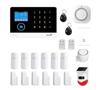 Systeme Alarme Maison, Système d'alarme Intelligent 4G GSM, Application Tuya, capteur PIR, sécurité sans Fil for Maison Intelligente(4G-Set B)