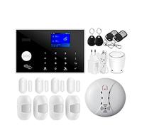 Systeme Alarme Maison, Tuya GSM système d'alarme de sécurité à Domicile Prise en Charge réseau température humidité Kit d'alarme de sécurité à Domicile Intelligent(Option E)