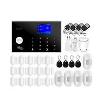 Systeme Alarme Maison, Tuya GSM système d'alarme de sécurité à Domicile Prise en Charge réseau température humidité Kit d'alarme de sécurité à Domicile Intelligent(Option M)