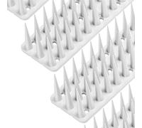 Système Anti-Pigeons en Plastique 3m (50 cm x 6 pièces) Blanc Répulsif pour Chats pour Le Jardin à Trois Rangs, Répulsif Contre Les Martres, Hautes Pointes Anti-Oiseaux pour Balcon, Clôture, Jardin