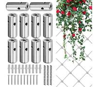 Système au trésor en acier inoxydable - Hub cylindrique - Kit d'expansion - Grille murale pour murs de culture en plein air - Grille verticale en acier inoxydable pour jardins en briques et façade