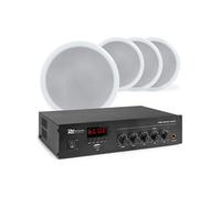 Power Dynamics Système Audio 100V avec 4 Haut-Parleurs de Plafond CSPB5 et Amplificateur PDM25 Bluetooth