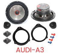 Système audio CARBON 165 haut-parleurs kit compatible pour Audi A3 (8P) avant