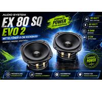 Système audio EX 80 SQ EVO 2 médiums 8 cm kickbass haut-parleur de voiture wo...