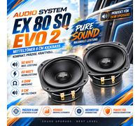 Système audio EX 80 SQ EVO 2 médiums 8 cm kickbass haut-parleur de voiture wo...