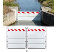 SystèMe Batardeau Anti-Inondation L 115cm x H 60cm Barrières, Kit de Seuil Anti-Inondation de Garage Amovible en Aluminium, Panneau de PréVention Des Inondations de Porte de Garage