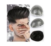 Système capillaire pour hommes, Cheveux humains Transparent Toupet hommes pleine peau mince cheveux pièces indien délié homme perruque système for perruque masculine(Darkest Brown,7x9)