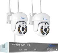 Système CCTV sans fil, 10CH NVR, détection d'humanoïde IA, 10CH 3MP avec 2 PTZ, 1T