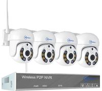 Système CCTV sans fil, 10CH NVR, détection d'humanoïde IA, 10CH 3MP avec 4 PTZ, Aucun
