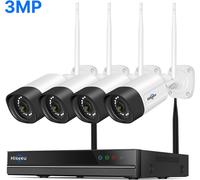 Système CCTV sans fil, Haute définition, Audio bidirectionnel, 16CH NVR 4 caméras-a, Aucun, Prise UE