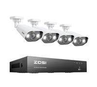 Système CCTV ZOSI, résolution 8MP, audio bidirectionnel, 8CH NVR x 4caméras, 2T