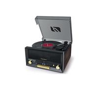 Système Chaîne Hifi CD 20W vintage avec platine Vinyle - CD/FM/USB/AUX - 33/45/78 tours