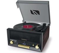 Système Chaîne Hifi CD 20W vintage avec platine Vinyle - CD/FM/USB/AUX - 33/45/78 tours