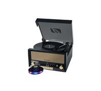 gef-roy Système Chaîne HiFi - Muse MT-110B - CD 20W avec Platine Vinyle - CD/FM/USB/AUX - 33/45/78 Tours - Lumière OVNI