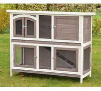 Système Clapier en Lapin spacieux/clapier Lapin extérieur Balu - imperméable - Deux etages - Nettoyage Facile - 120 x 50 x 104 cm - Taupe/Blanc - connecter et étendre Possible