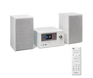 Système Compact MEDION P85003 Micro système Audio (Radio Internet, Dab+, Radio FM PLL, Bluetooth, Connexion USB, AUX, 2x150 W) Blanc