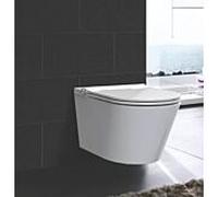 Système complet de douche et WC en céramique AqvaZone Aqva, blanc, sans bride