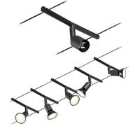 Paulmann 94446 CorDuo Set Système de Câbles Salt DC 5 x 10 watts max, Éclairage Extensible Noir Mat Câble Métallique Matière Plastique GU5,3 Système de Câbles sans Ampoules