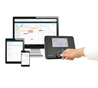 Système complet pour un suivi efficace du temps pour 15 employés avec jetons (porte-clés) avec interface Web, extensible à tout moment | IDENTsmart TimeRecording - ID800 Kit de démarrage basique