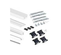 Emuca Kit de ferrures 2 portes coulissantes Placard 74 profilé Wave panneaux 16 mm fermeture souple